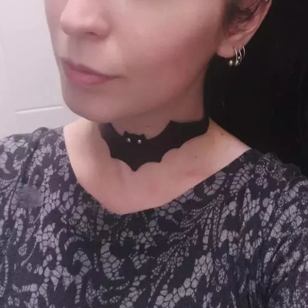 Black Bat Collar Choker Necklace